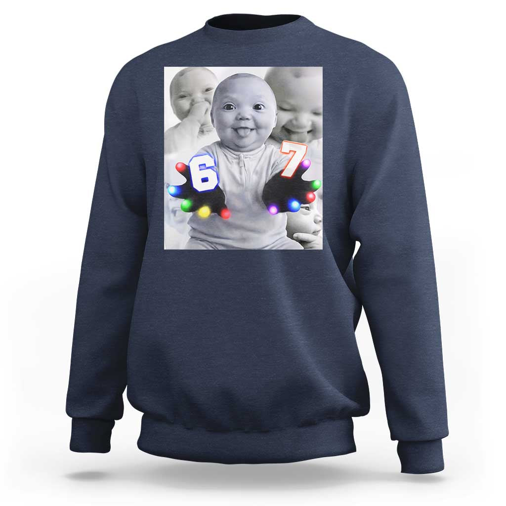 Gloving Niche 67 Ai Baby Meme Sweatshirt Six Seven Hand Funny Laughing Baby