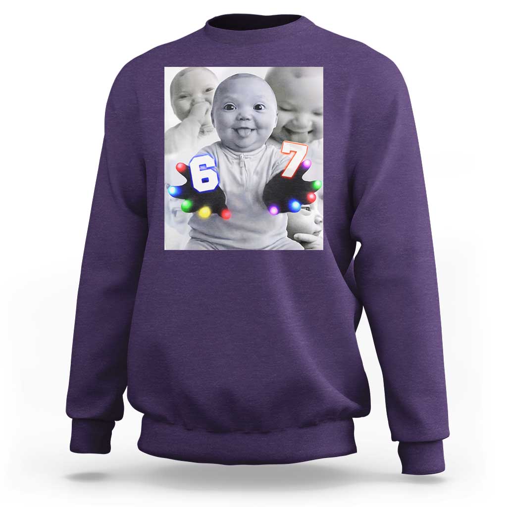 Gloving Niche 67 Ai Baby Meme Sweatshirt Six Seven Hand Funny Laughing Baby