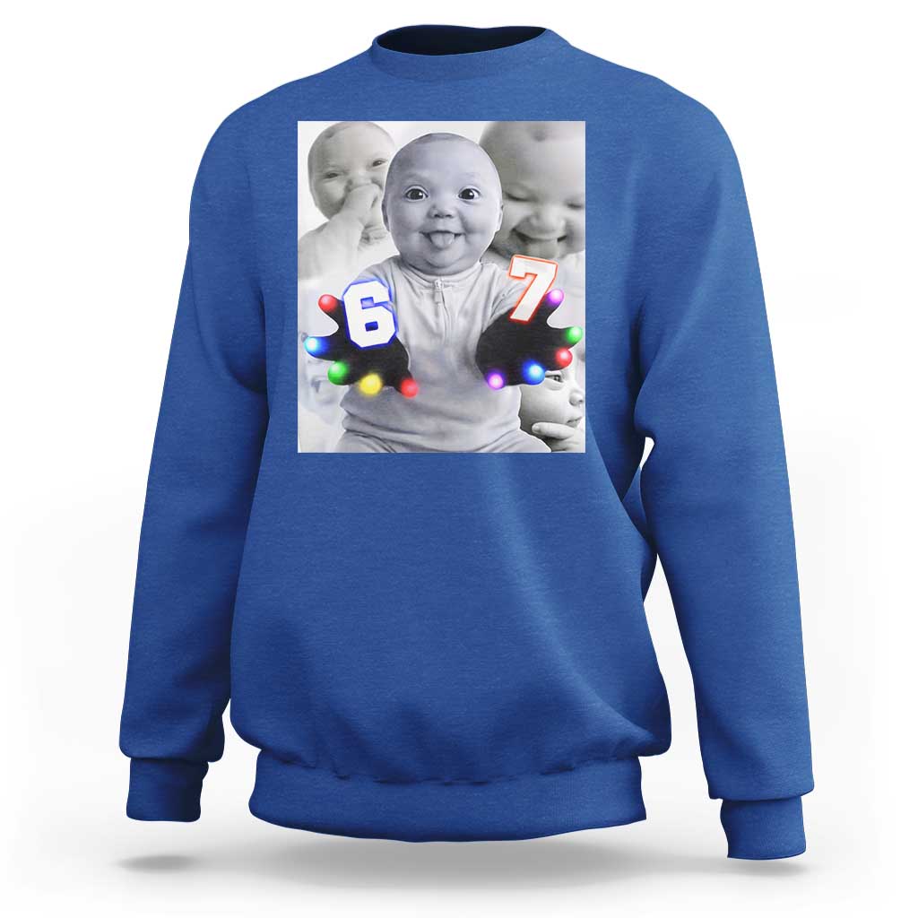 Gloving Niche 67 Ai Baby Meme Sweatshirt Six Seven Hand Funny Laughing Baby
