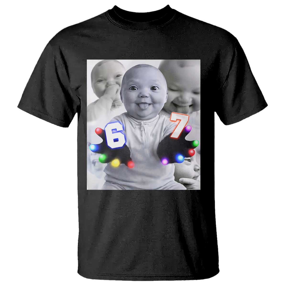 Gloving Niche 67 Ai Baby Meme T Shirt Six Seven Hand Funny Laughing Baby