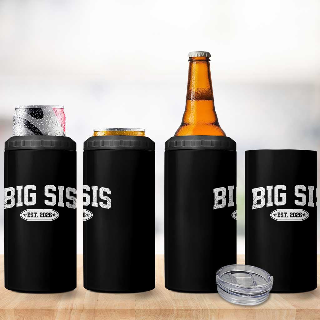 Big Sis Est 2026 4 in 1 Can Cooler Tumbler Big Sister Baby Announcement