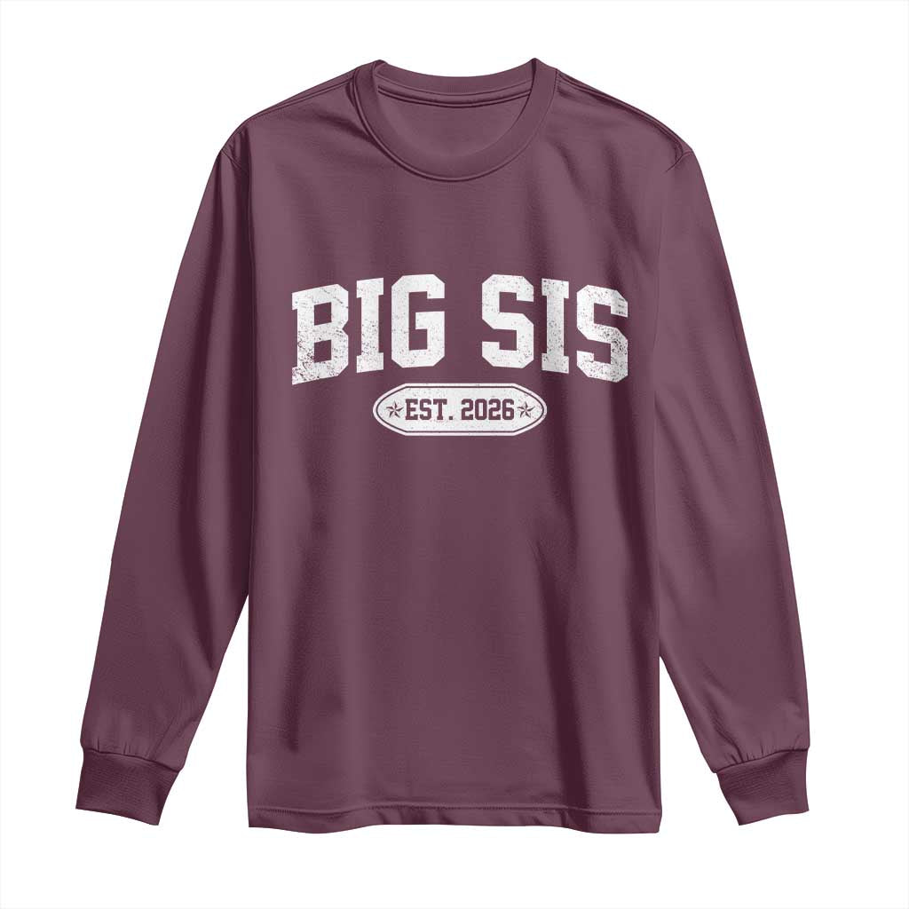 Big Sis Est 2026 Long Sleeve Shirt Big Sister Baby Announcement