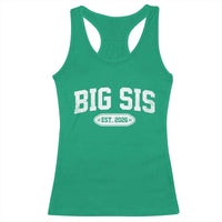 Big Sis Est 2026 Racerback Tank Top Big Sister Baby Announcement