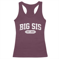 Big Sis Est 2026 Racerback Tank Top Big Sister Baby Announcement
