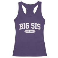 Big Sis Est 2026 Racerback Tank Top Big Sister Baby Announcement