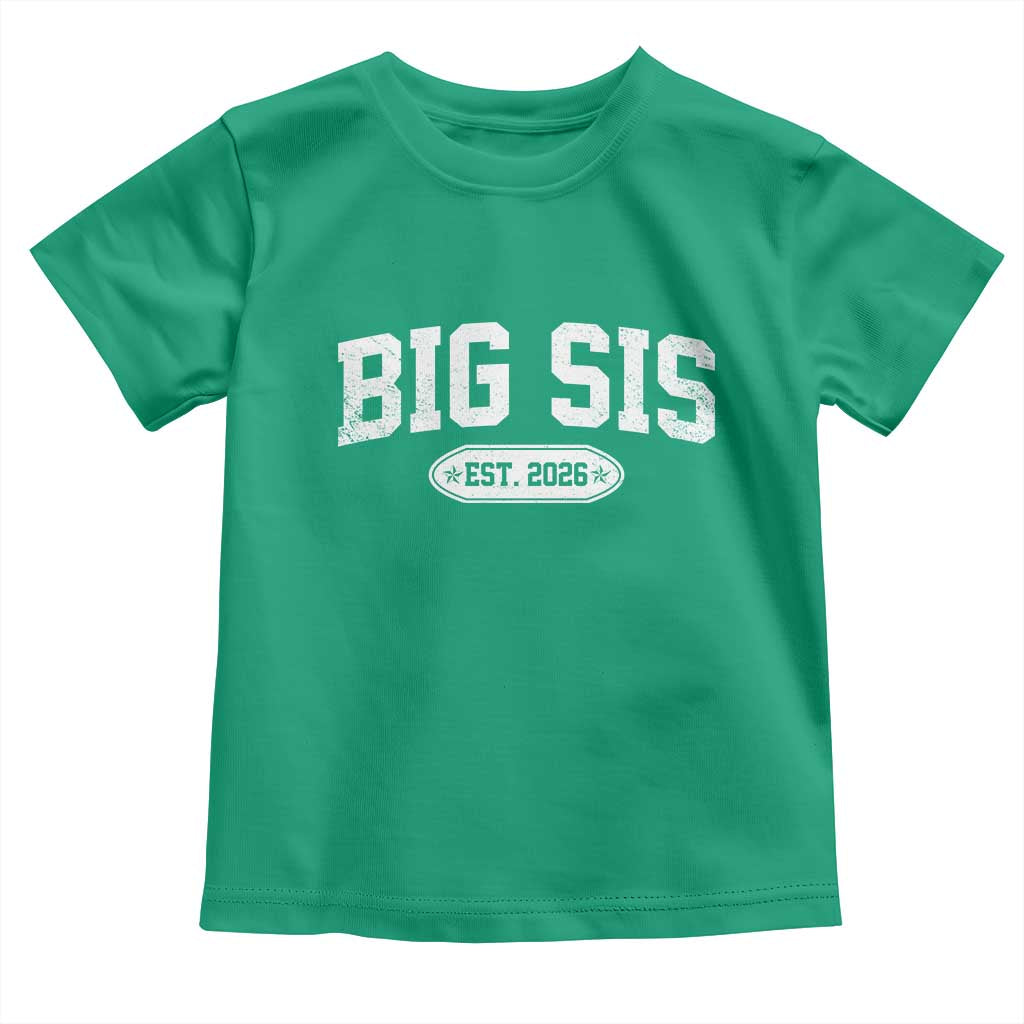 Big Sis Est 2026 Toddler T Shirt Big Sister Baby Announcement