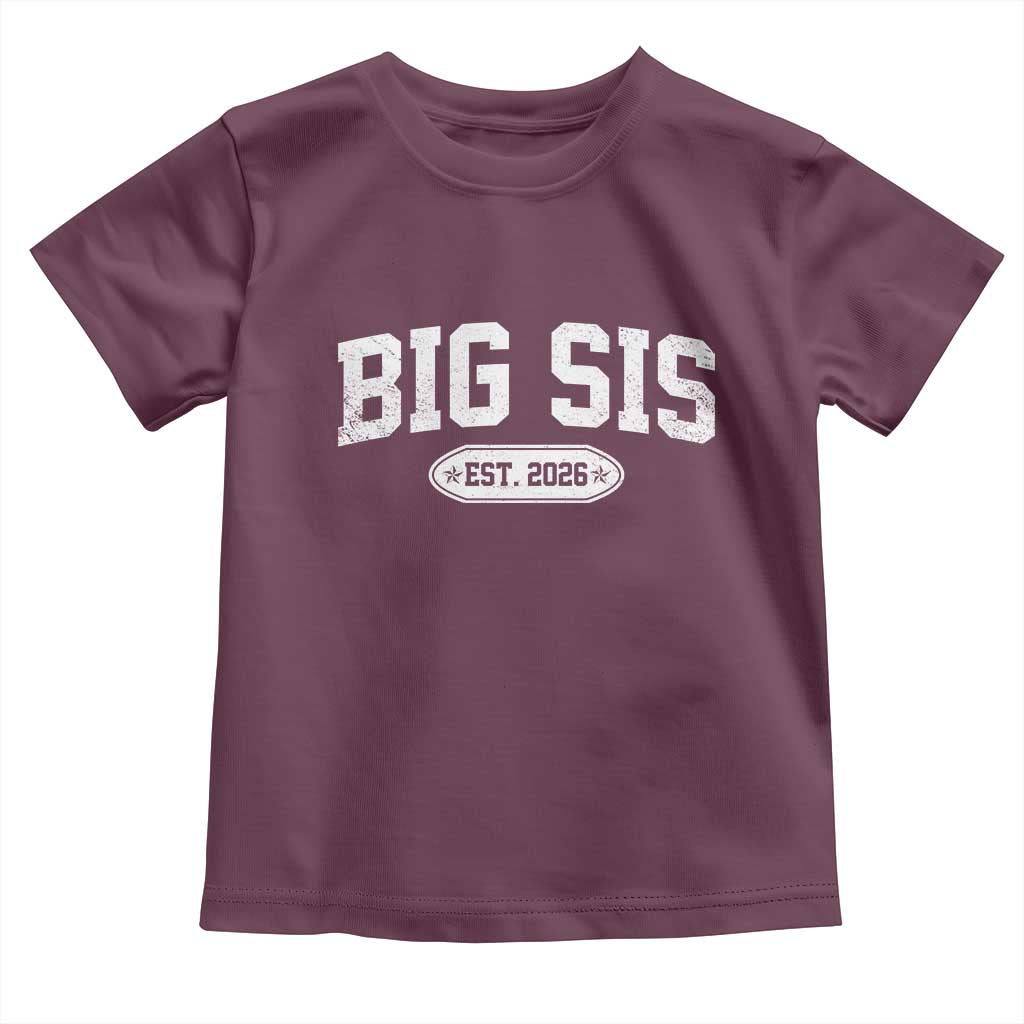 Big Sis Est 2026 Toddler T Shirt Big Sister Baby Announcement