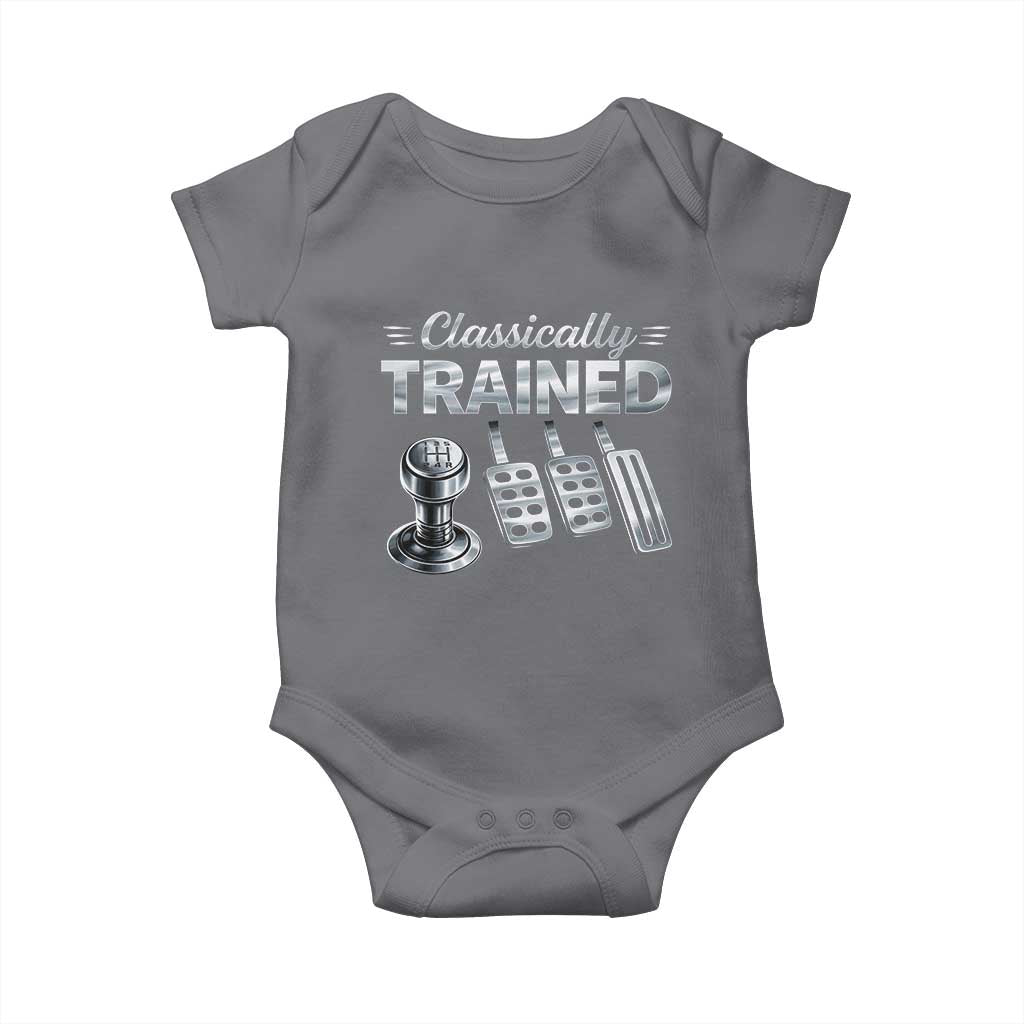 Classically Trained Baby Onesie Dimmer Manual Transmission Car Humor Pedals Driving