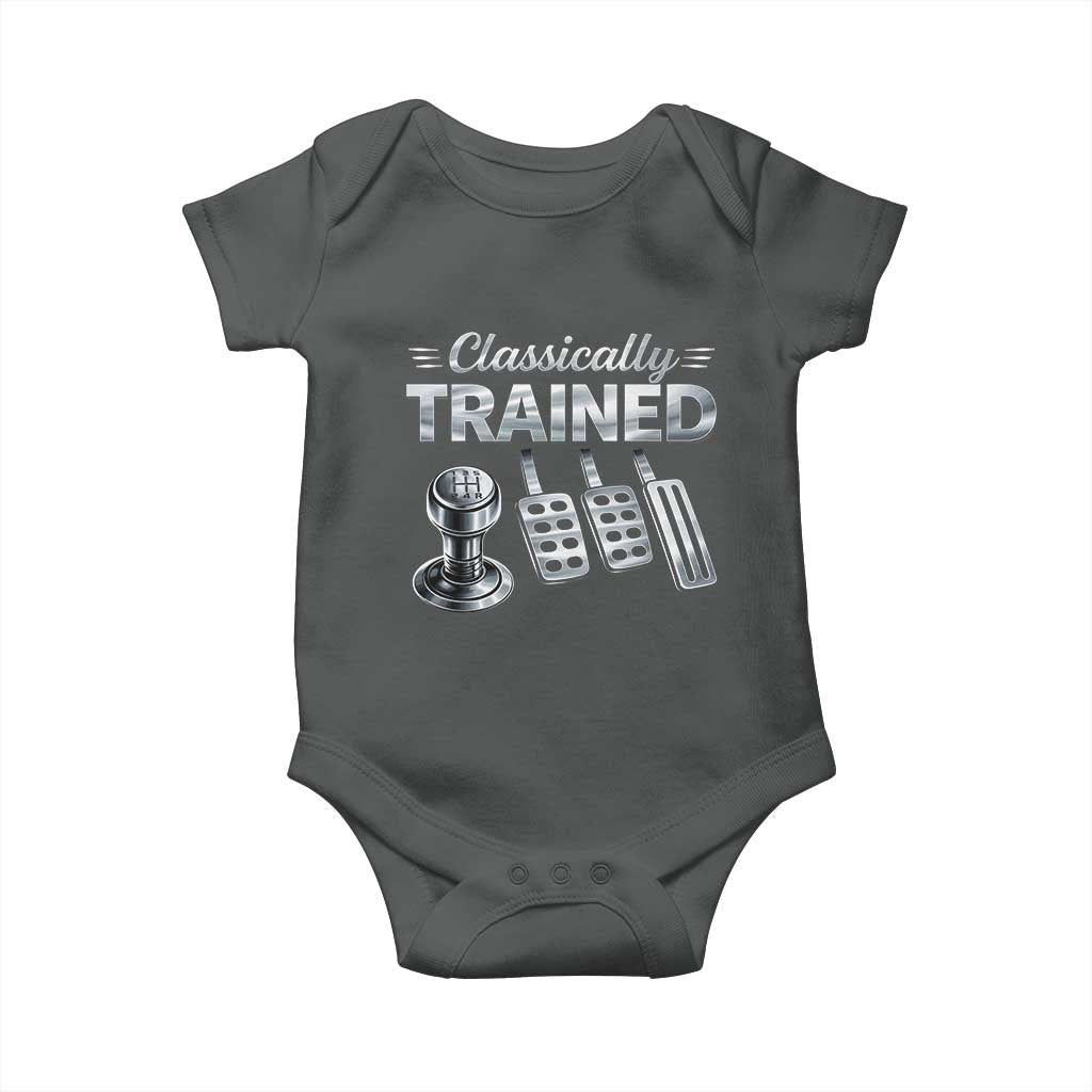Classically Trained Baby Onesie Dimmer Manual Transmission Car Humor Pedals Driving