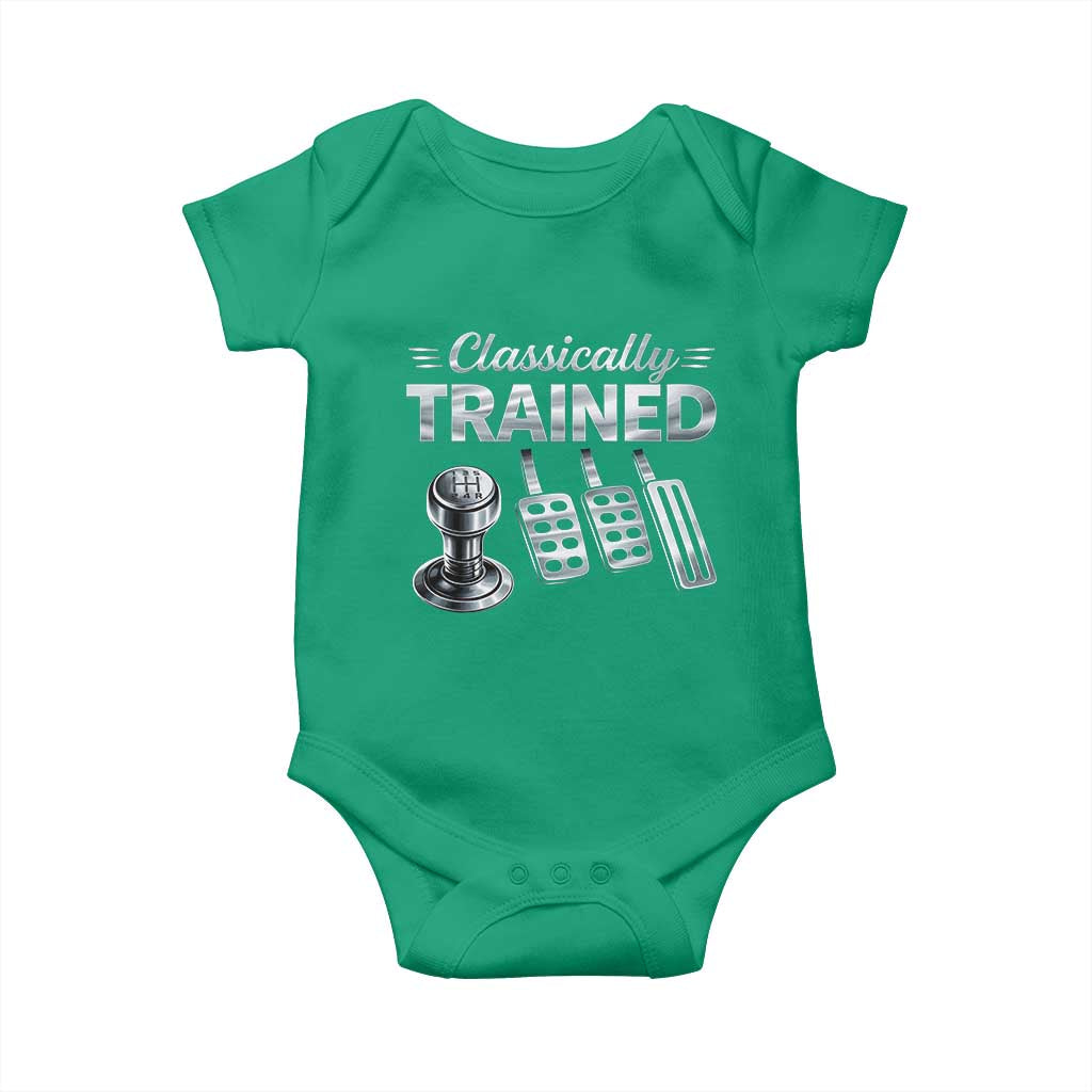 Classically Trained Baby Onesie Dimmer Manual Transmission Car Humor Pedals Driving