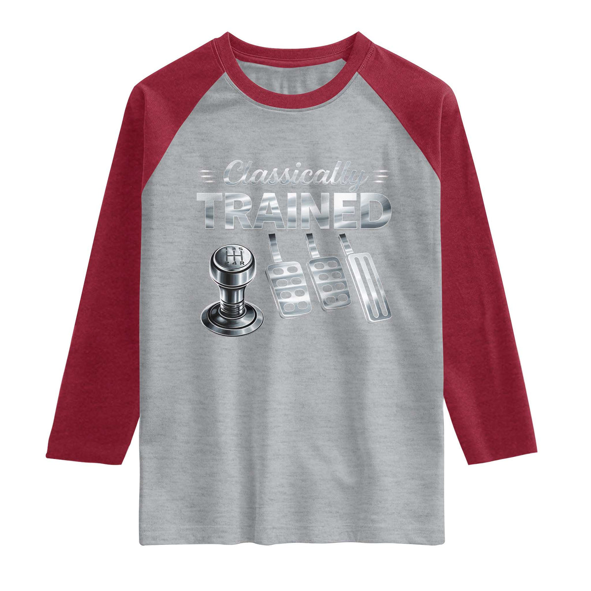Classically Trained Raglan Shirt Dimmer Manual Transmission Car Humor Pedals Driving