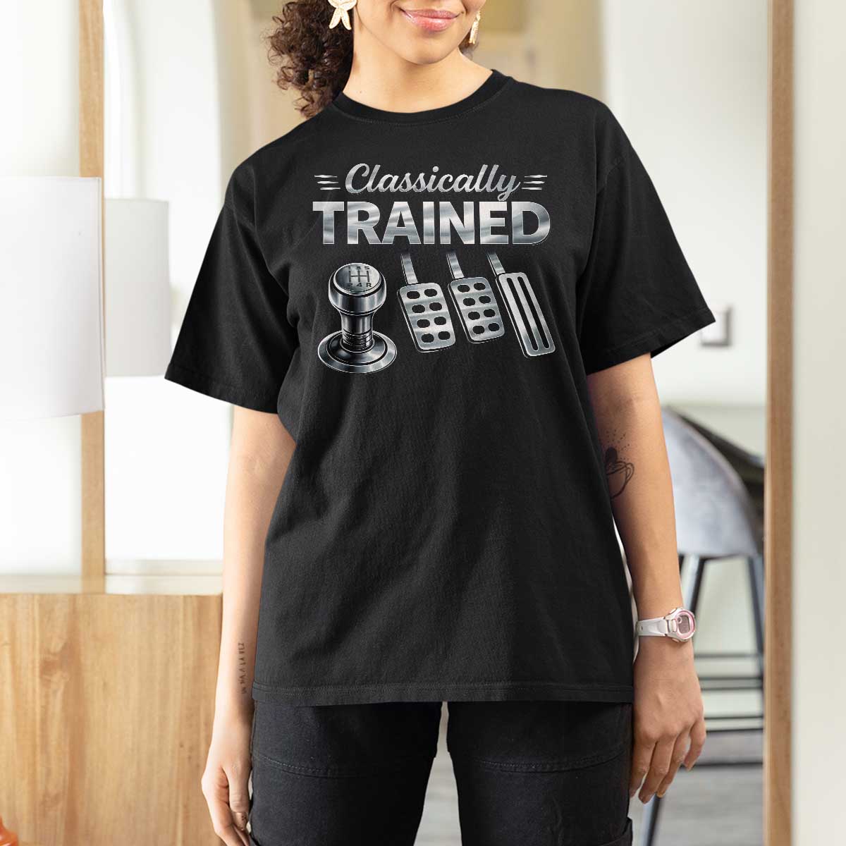 Classically Trained T Shirt For Women Dimmer Manual Transmission Car Humor Pedals Driving