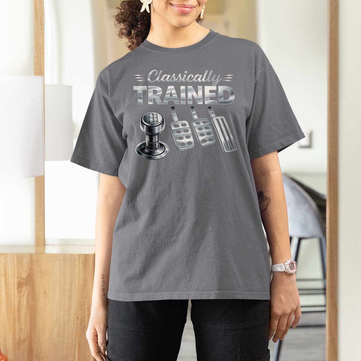 Classically Trained T Shirt For Women Dimmer Manual Transmission Car Humor Pedals Driving