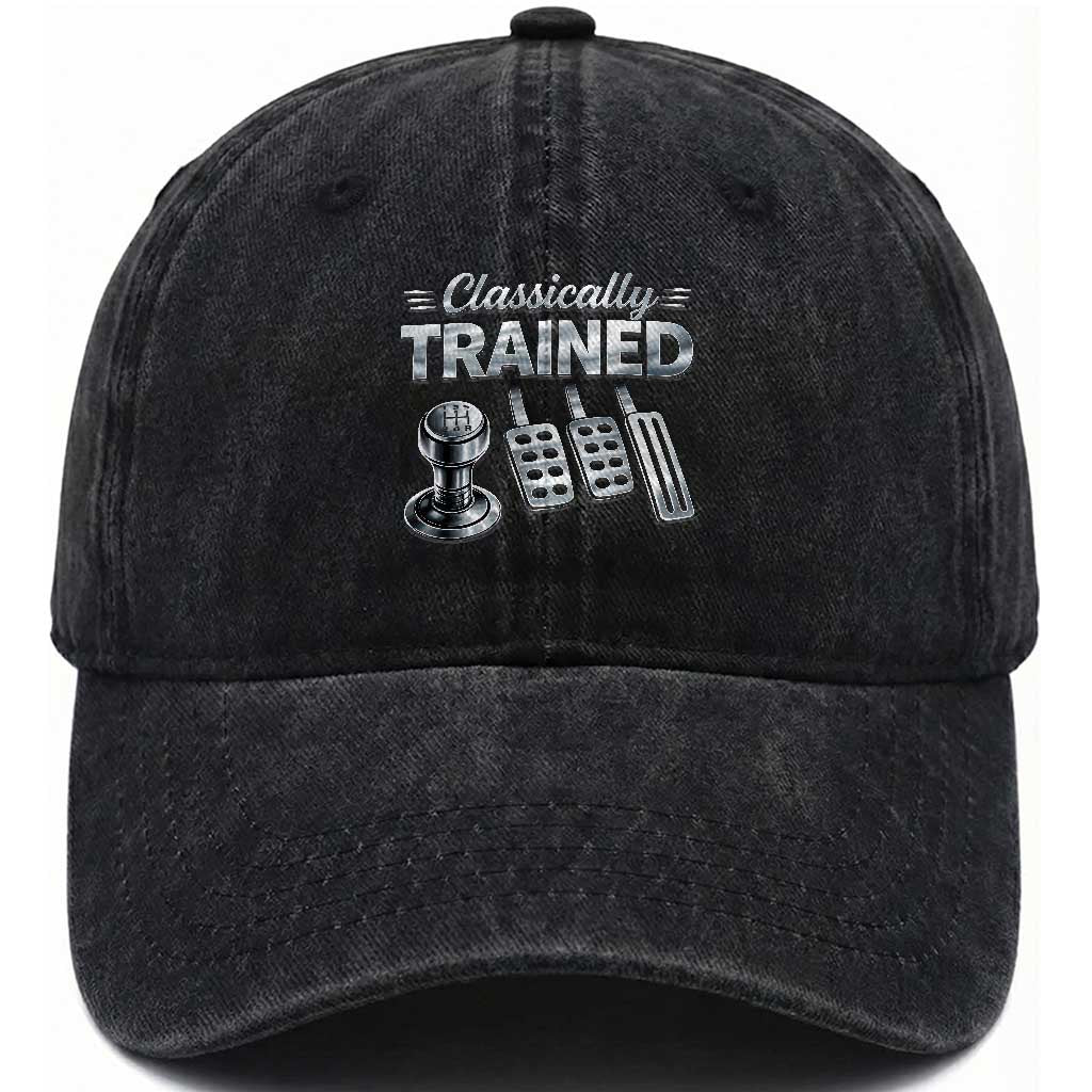 Classically Trained Washed Cotton Baseball Cap Dimmer Manual Transmission Car Humor Pedals Driving