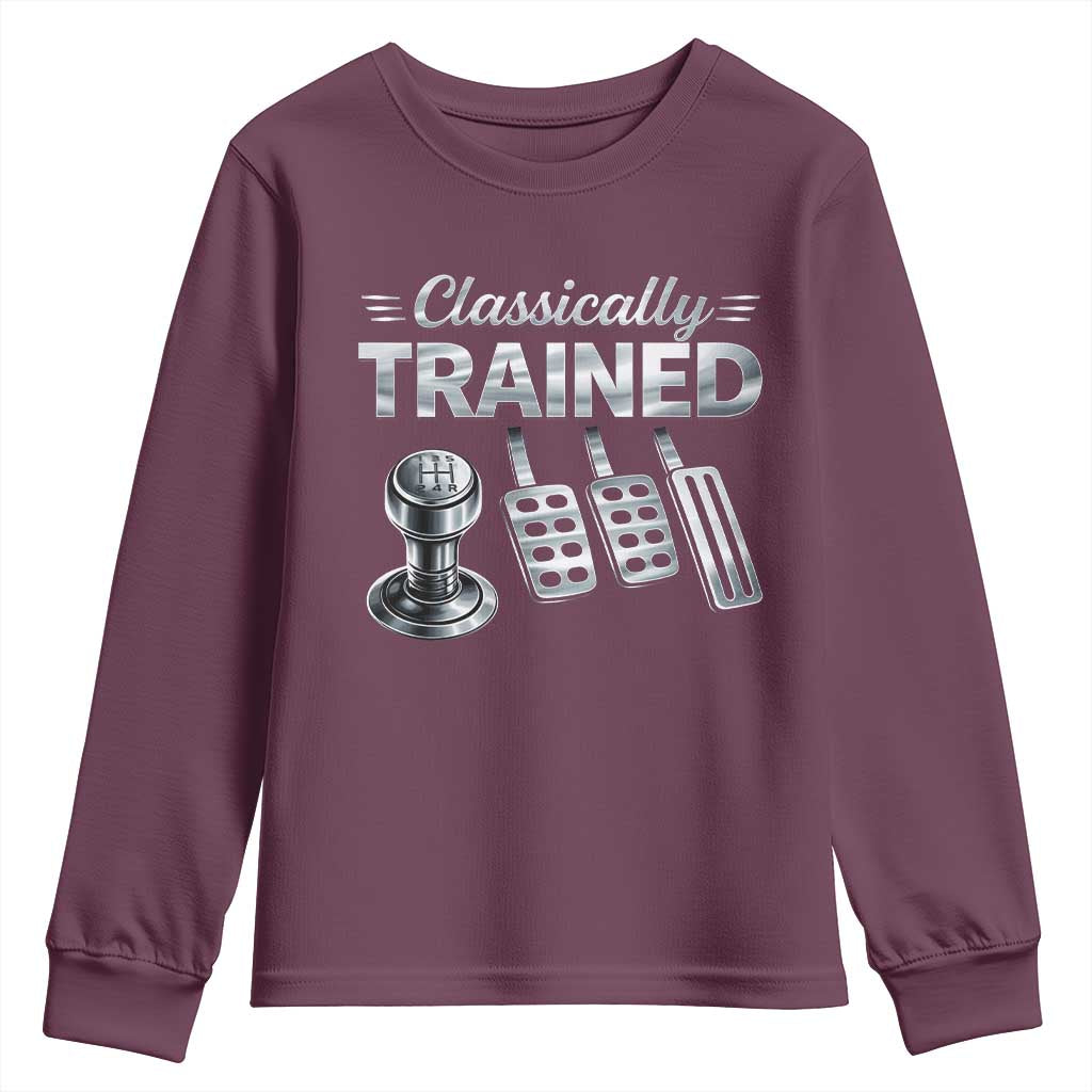 Classically Trained Youth Sweatshirt Dimmer Manual Transmission Car Humor Pedals Driving
