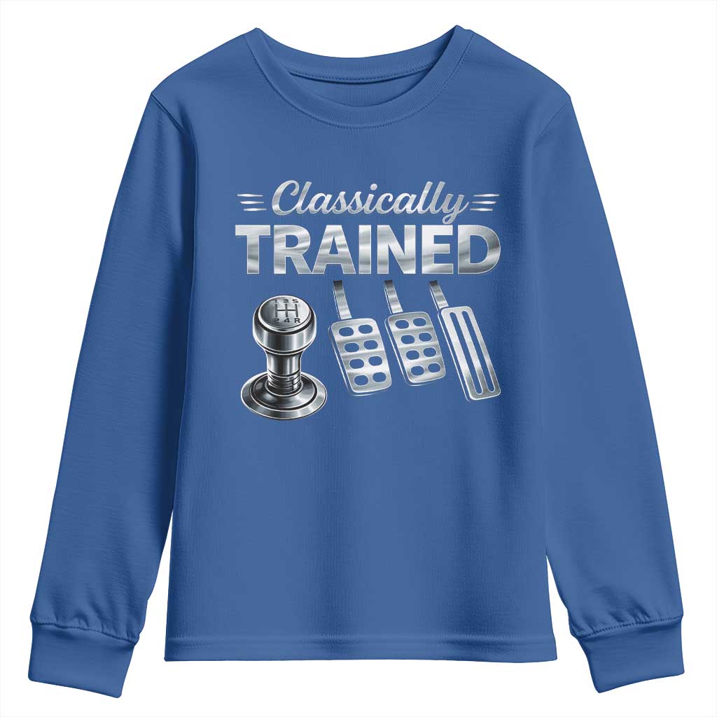 Classically Trained Youth Sweatshirt Dimmer Manual Transmission Car Humor Pedals Driving