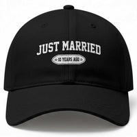 Just Married 10 Years Ago Baseball Cap 10th Wedding Anniversary Matching
