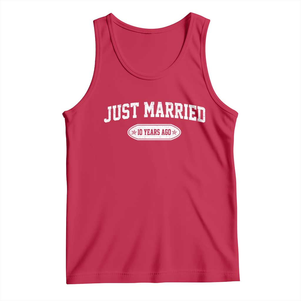 Just Married 10 Years Ago Tank Top 10th Wedding Anniversary Matching