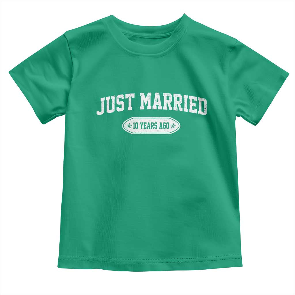 Just Married 10 Years Ago Toddler T Shirt 10th Wedding Anniversary Matching