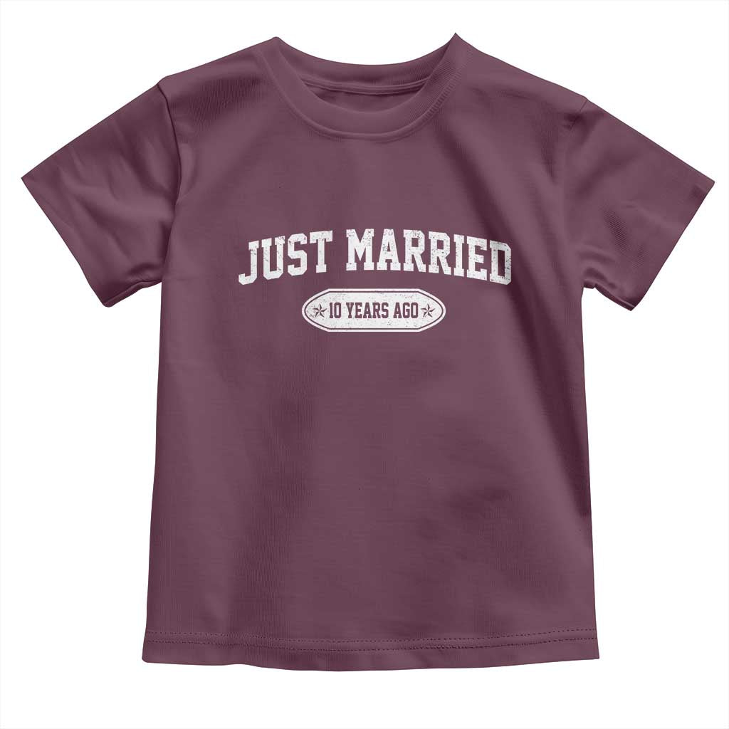 Just Married 10 Years Ago Toddler T Shirt 10th Wedding Anniversary Matching