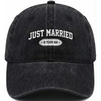 Just Married 10 Years Ago Washed Cotton Baseball Cap 10th Wedding Anniversary Matching