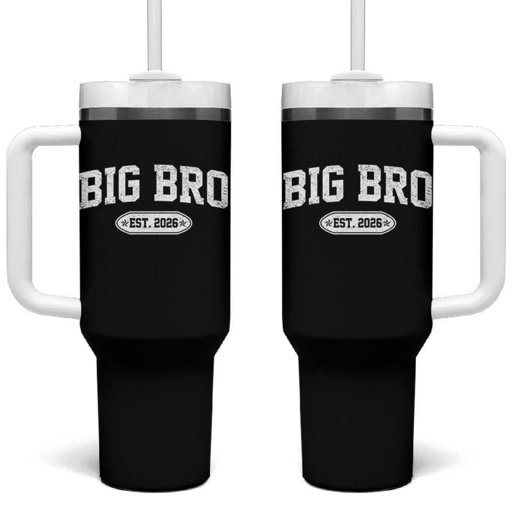 Big Bro Est 2026 Tumbler With Handle Big Brother Baby Announcement