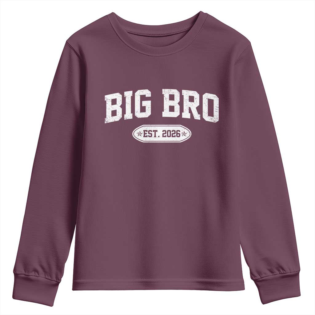 Big Bro Est 2026 Youth Sweatshirt Big Brother Baby Announcement