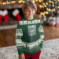 Grandpas With Pretty Daughters Ugly Christmas Sweater Funny Grandpa Gun American Flag
