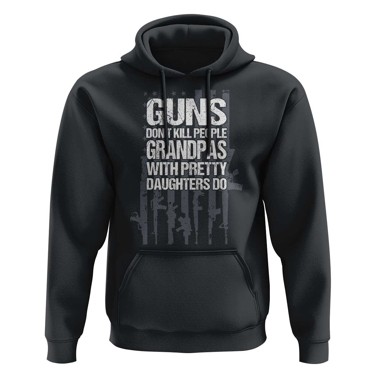 Grandpas With Pretty Daughters Hoodie Funny Grandpa Gun American Flag