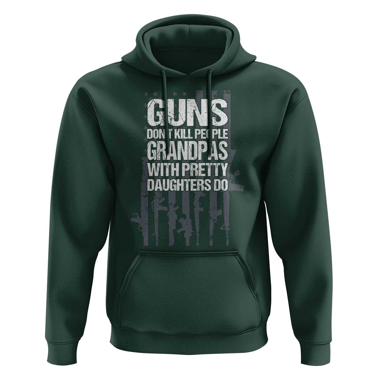 Grandpas With Pretty Daughters Hoodie Funny Grandpa Gun American Flag