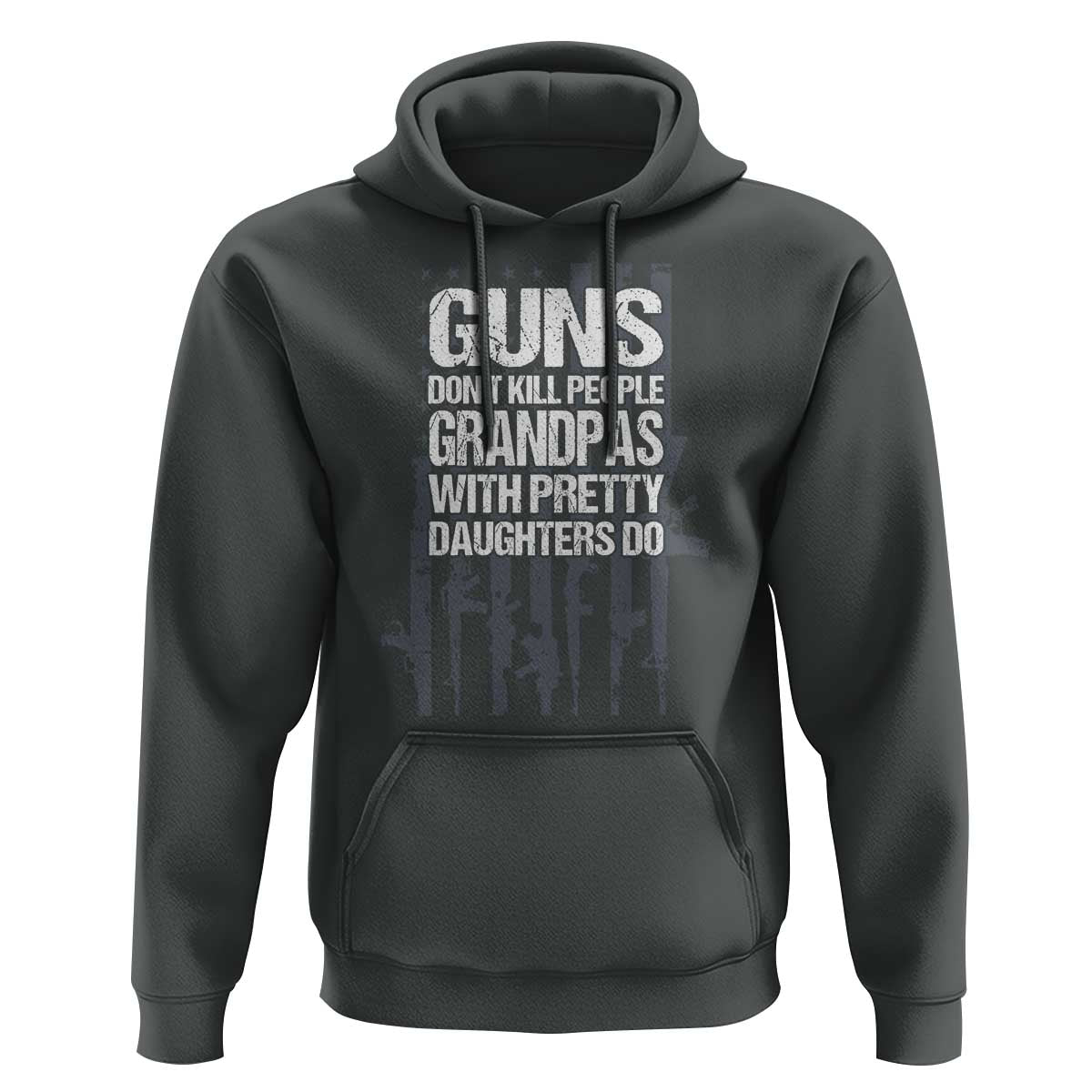 Grandpas With Pretty Daughters Hoodie Funny Grandpa Gun American Flag