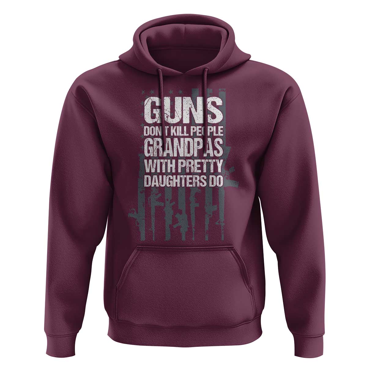 Grandpas With Pretty Daughters Hoodie Funny Grandpa Gun American Flag