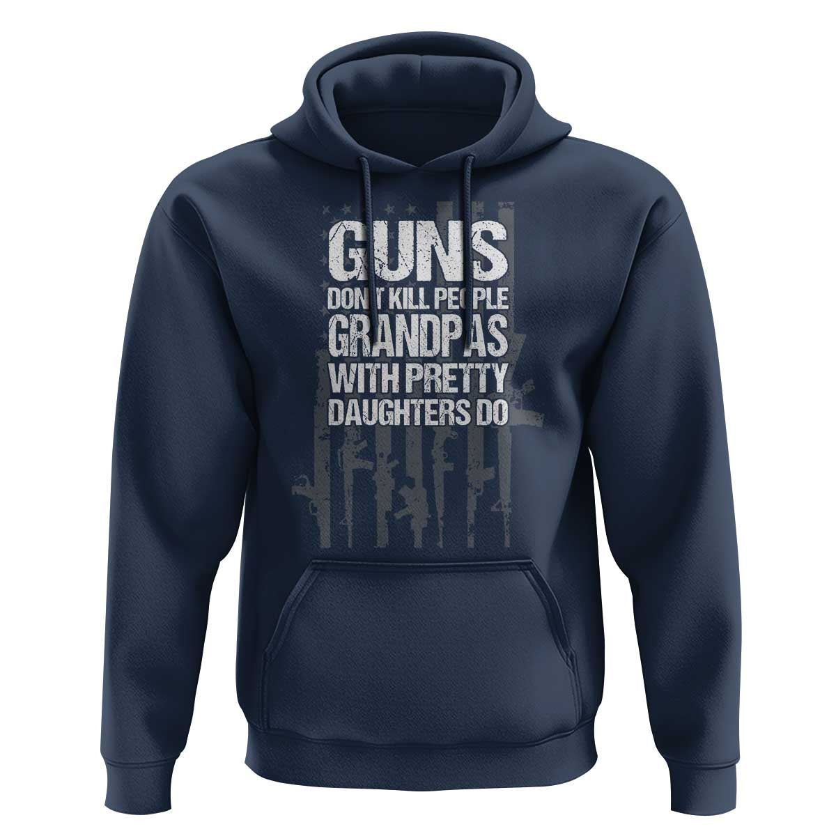 Grandpas With Pretty Daughters Hoodie Funny Grandpa Gun American Flag