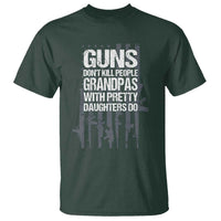 Grandpas With Pretty Daughters T Shirt Funny Grandpa Gun American Flag