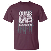 Grandpas With Pretty Daughters T Shirt Funny Grandpa Gun American Flag