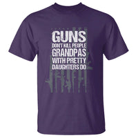 Grandpas With Pretty Daughters T Shirt Funny Grandpa Gun American Flag