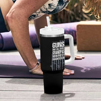 Grandpas With Pretty Daughters Tumbler With Handle Funny Grandpa Gun American Flag