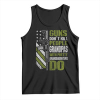 Funny Grandpa Tank Top Guns Dont Kill People Grandpas With Pretty Granddaughters Do US Flag