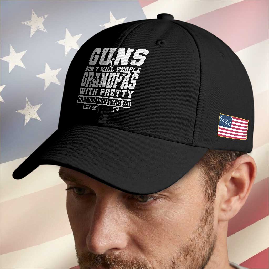 Funny Grandpa Baseball Cap Guns Dont Kill People Grandpas With Pretty Granddaughters Do