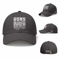 Funny Grandpa Baseball Cap Guns Dont Kill People Grandpas With Pretty Granddaughters Do