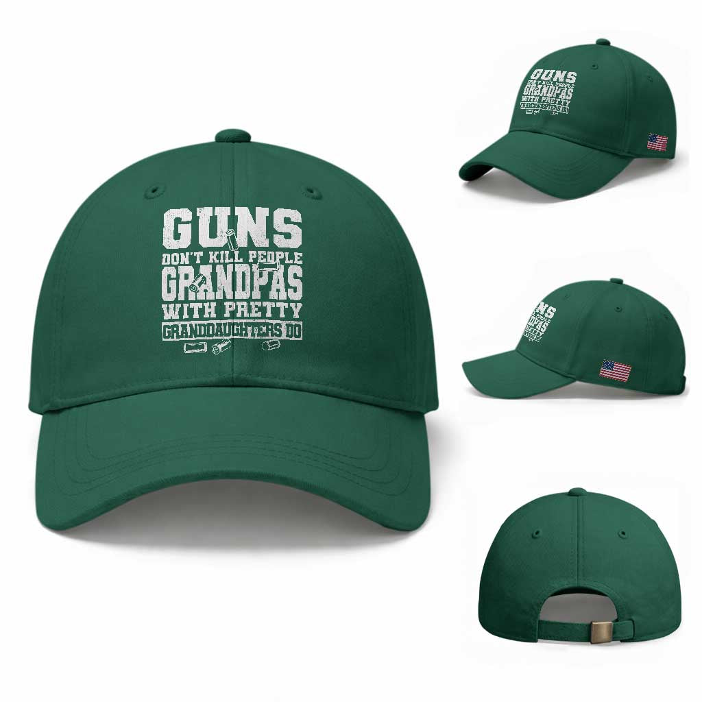 Funny Grandpa Baseball Cap Guns Dont Kill People Grandpas With Pretty Granddaughters Do