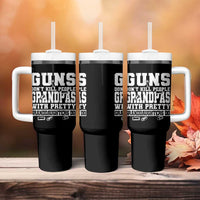 Funny Grandpa Tumbler With Handle Guns Dont Kill People Grandpas With Pretty Granddaughters Do
