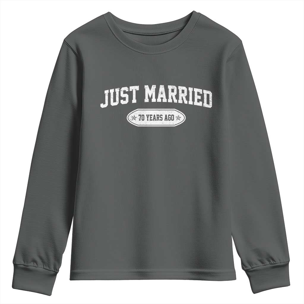 Just Married 70 Years Ago Youth Sweatshirt 70th Wedding Anniversary Matching