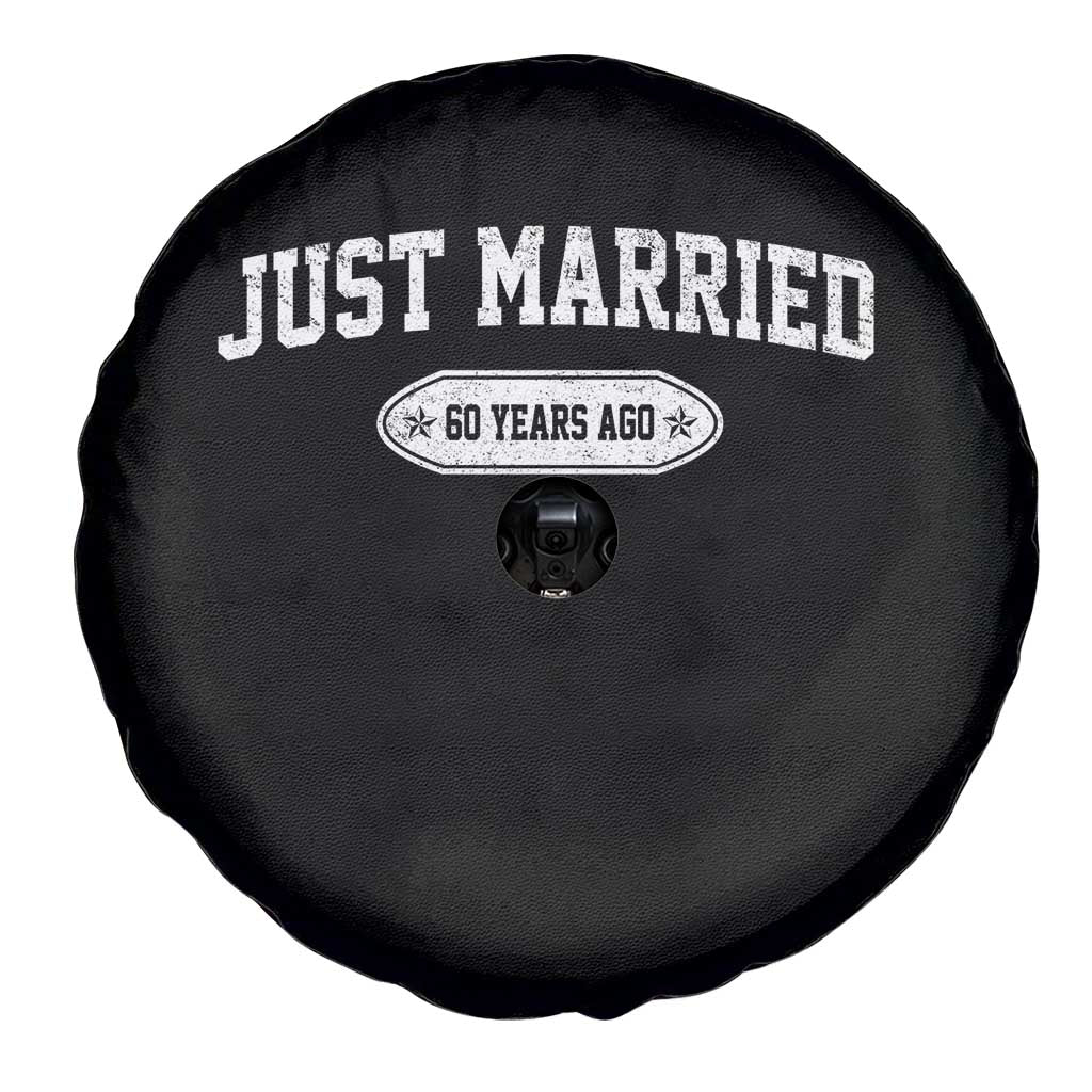 Just Married 60 Years Ago Spare Tire Cover 60th Wedding Anniversary Matching