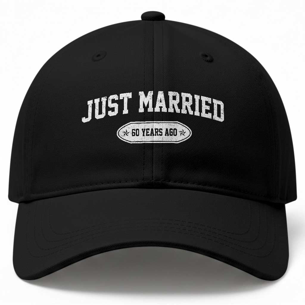 Just Married 60 Years Ago Baseball Cap 60th Wedding Anniversary Matching