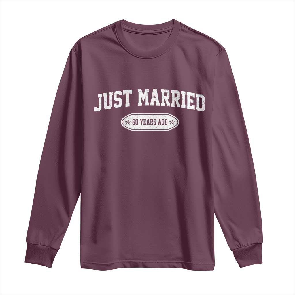 Just Married 60 Years Ago Long Sleeve Shirt 60th Wedding Anniversary Matching