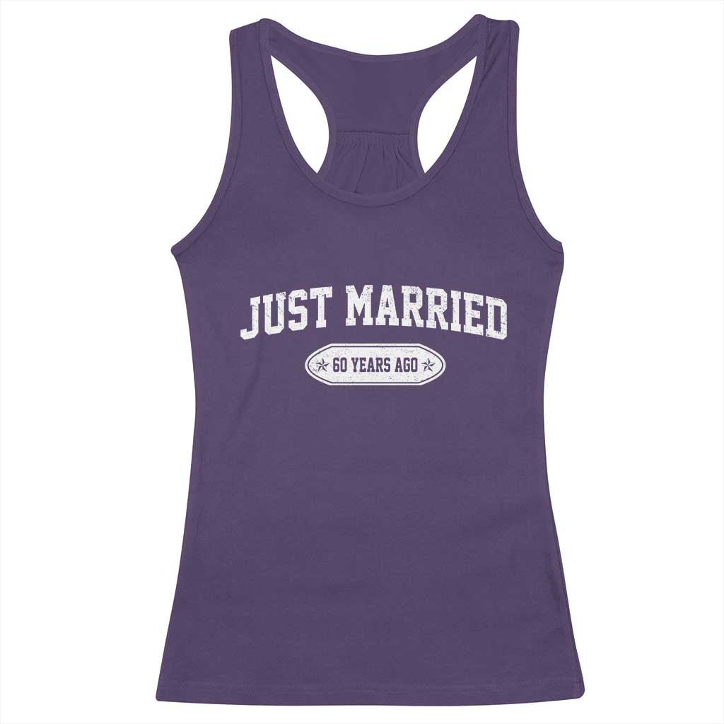 Just Married 60 Years Ago Racerback Tank Top 60th Wedding Anniversary Matching