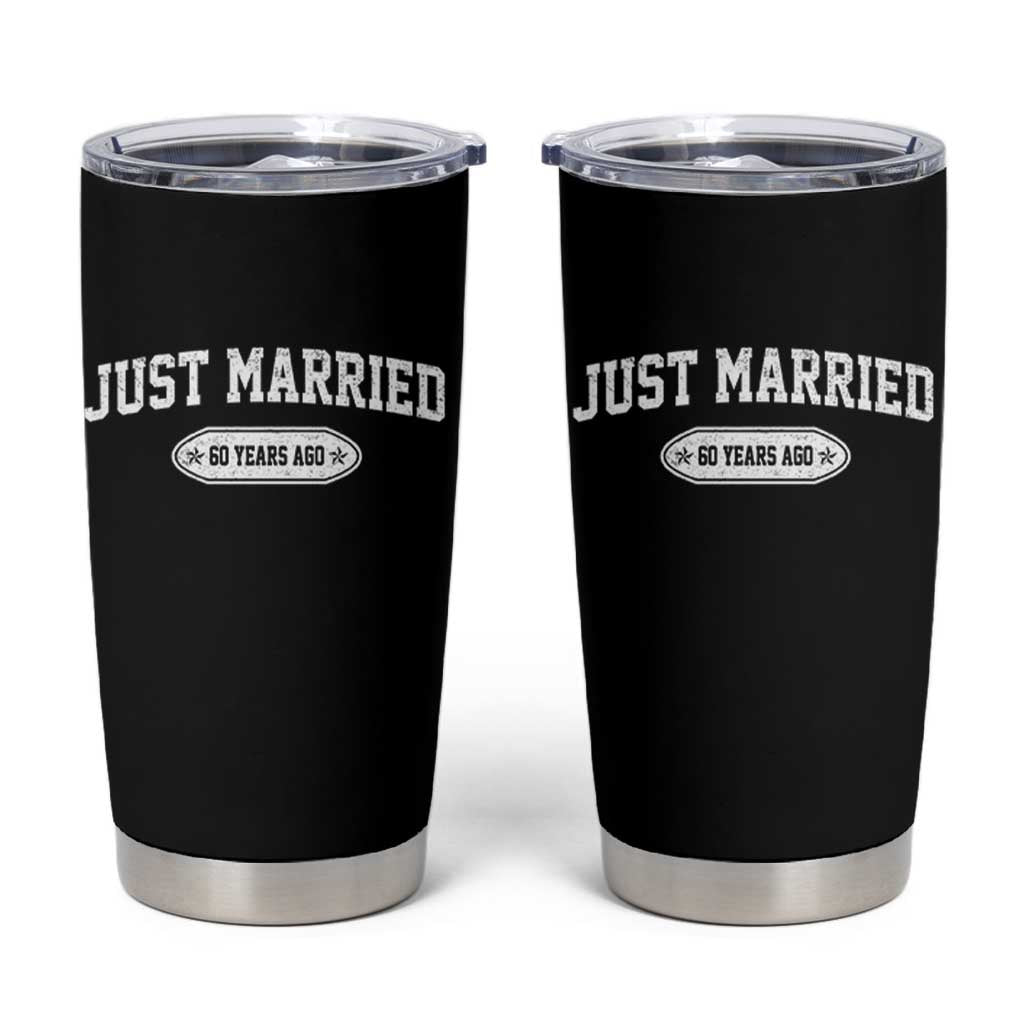 Just Married 60 Years Ago Tumbler Cup 60th Wedding Anniversary Matching