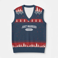 Just Married 50 Years Ago V-Neck Knit Sweater Vest 50th Wedding Anniversary Matching
