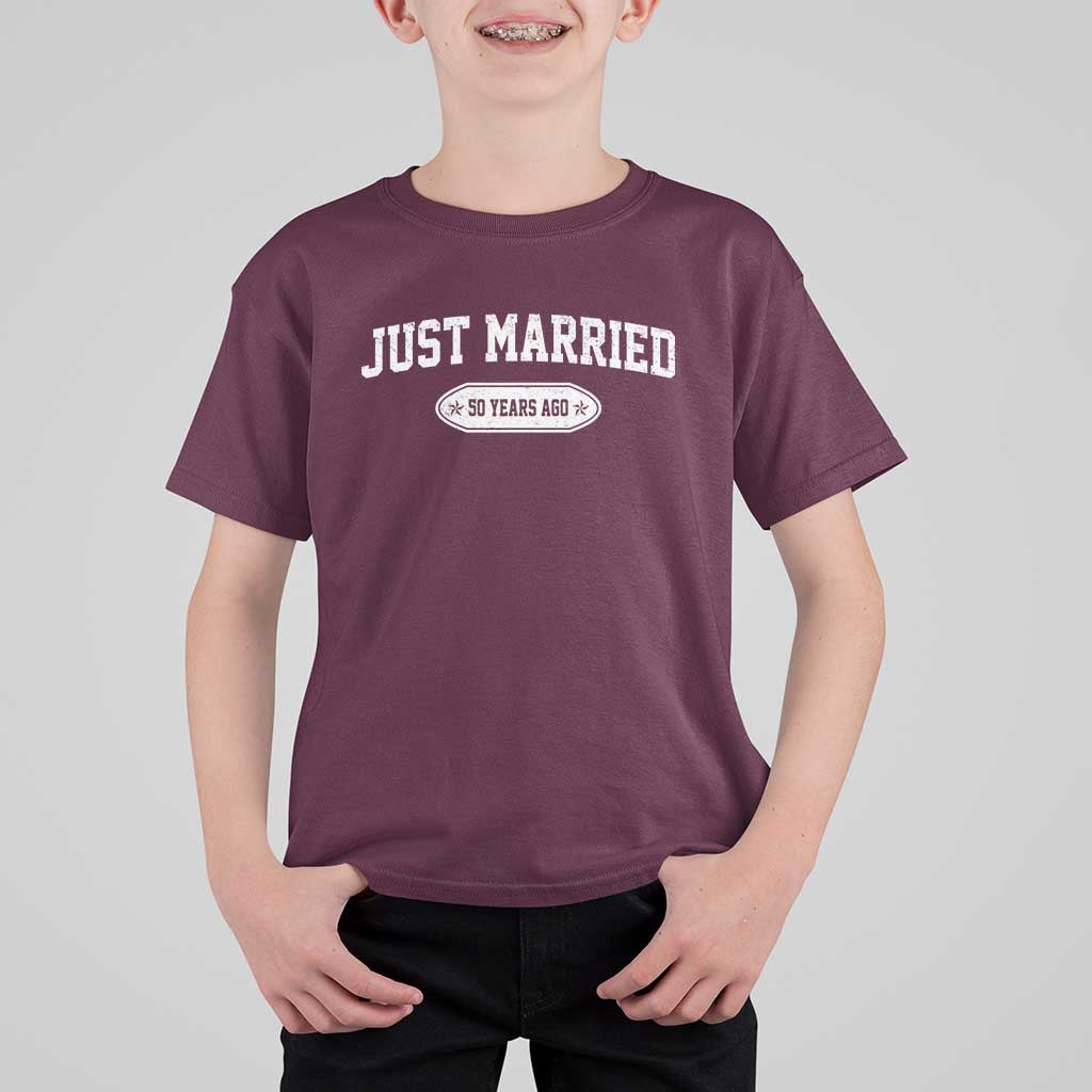 Just Married 50 Years Ago T Shirt For Kid 50th Wedding Anniversary Matching